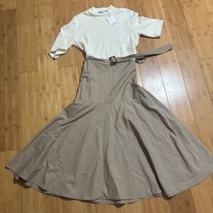 Zara White and Tan Dress NWT size XL